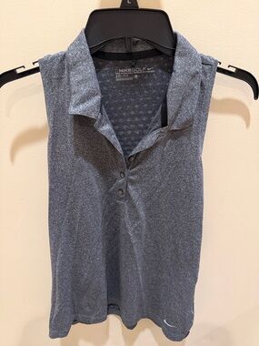 Nike Women's Sleeveless Golf Polo in Heather Charcoal Gray